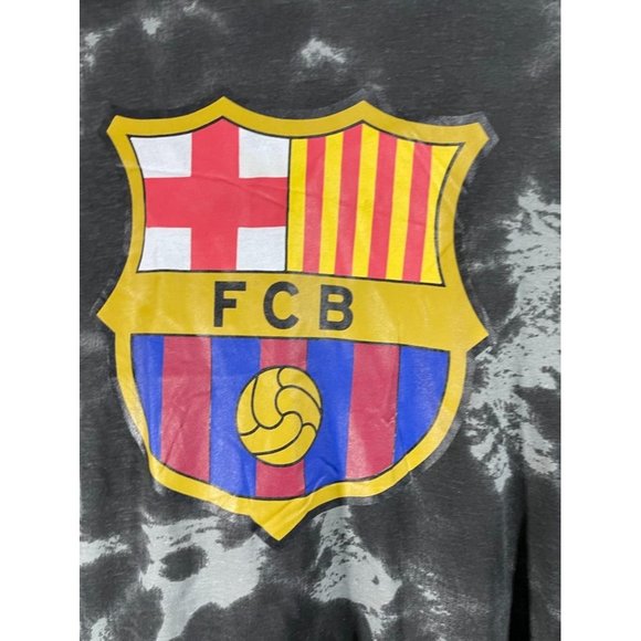 FC Barcelona Men's Black/Grey Tye Dye Light Weight Hoodie - Size XL *New with Ta - Picture 3 of 5